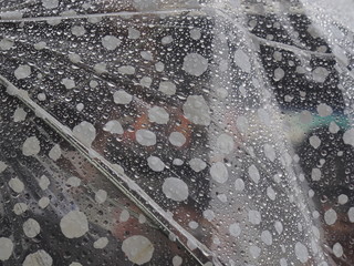parapluie sous les gouttes