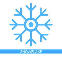 Vector illustration of snowflakes isolated on white background. Christmas icon in flat style. Xmas decoration