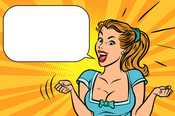 joyful girl, emotions and positive