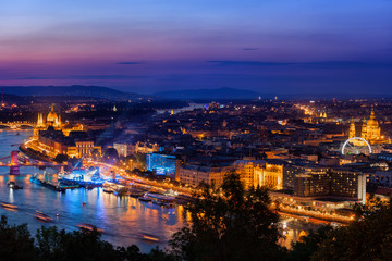 Fototapeta na wymiar Budapest City At Twilight In Hungary