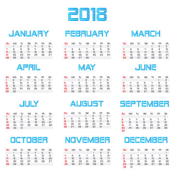 2018 Business Calendar