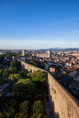 Passeig de la Muralla in City of Girona in Catalonia, Spain