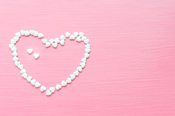 white heart on a pink background. concept St. Valentine's Day