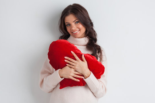 Woman With Pillow Heart