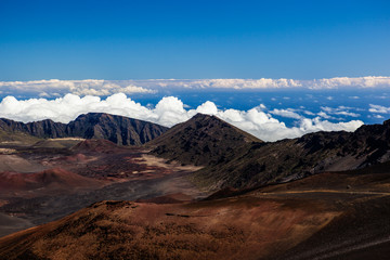 Naklejka na ściany i meble Volcanic crater at Haleakala National Park on the island of Maui, Hawaii.