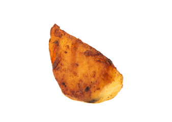 fried potatoes isolated on white background