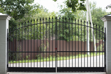 Wrought iron tracery fence - 183183936