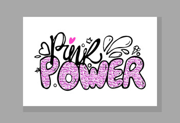 Pink Power Colorful Graffiti Vector Illustration