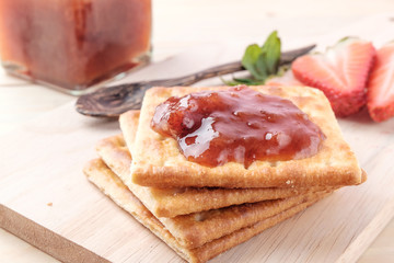 Crackers with jam Strawberry
