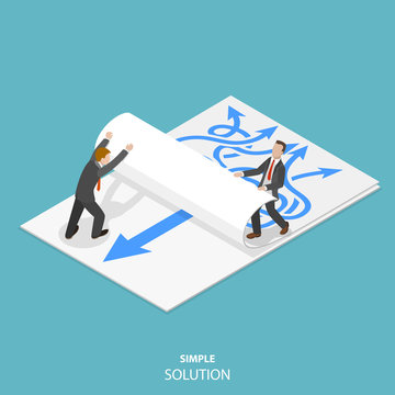 Simple solution flat isometric vector concept.