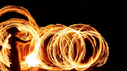 Fire poi in action