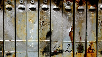 Close up old rusty mail box