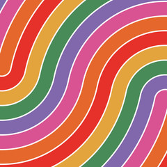 Multicolored disco waves abstract background