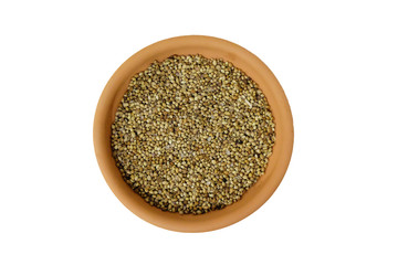 Dried seeds of the coriander Indian. isolated on white