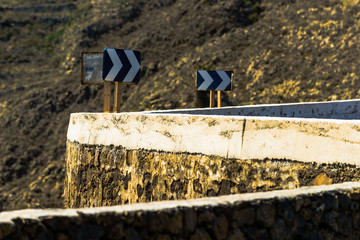 Turning the road in the mountains near of Haria. Lanzarote. Canary Islands. Spain