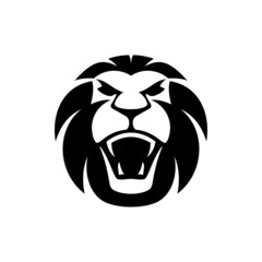 Black Lion Head vector icon
