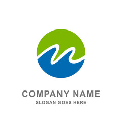 Letter M Wave Logo Vector