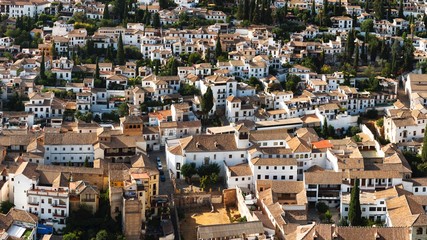 Fototapeta na wymiar Panorama of Granada from the Alhambra, Spain