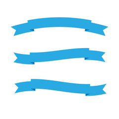 Vector of ribbon or empty blue label isolated on white background.