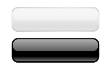 Black and white oval glass buttons