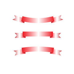 Vector of ribbon or empty red label isolated on white background.
