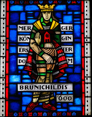Stained Glass in Worms - Queen Brunichildis