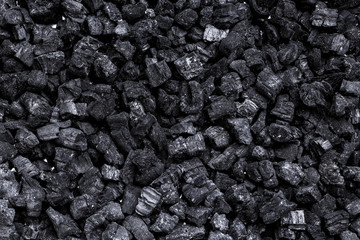 Top view of coal mine deposit mineral black for background. Used as fuel for industrial coal.