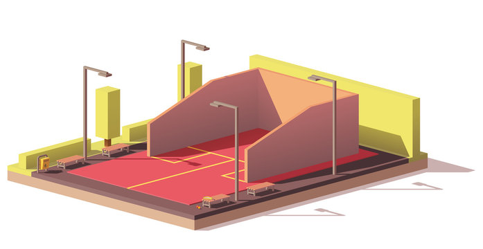 Vector low poly squash court