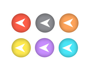 Pointers Directed to Left Iand Right Icons Circle