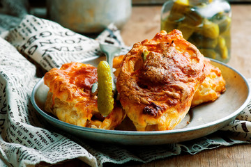 Potato puff pies.style rustic