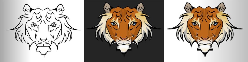 Tiger face tattoo vector