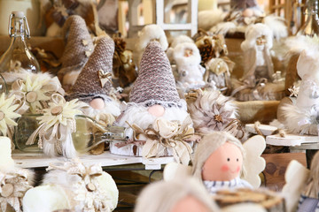 christmas santa Claus and gnomes puppets