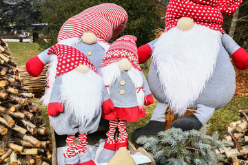 christmas santa Claus and gnomes puppets