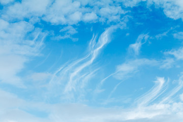 Beautiful white clouds on blue sky.