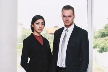 Professional business man and woman