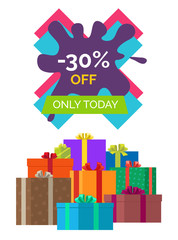 Fototapeta premium -30 off Only Today Sale Vector illustration Label