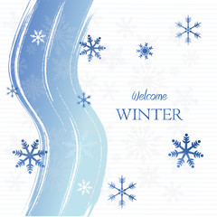 welcome winter with snowflakes