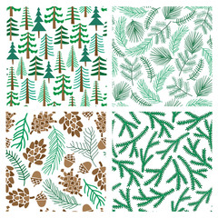 Vector seamless Christmas pattern. Winter holidays background