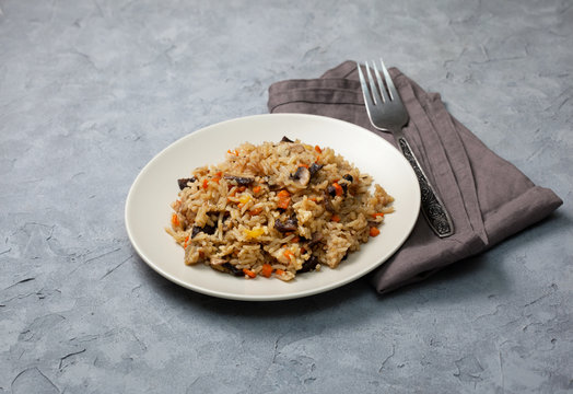 risotto with mushrooms and vegetables