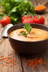 Soup puree of red lentils