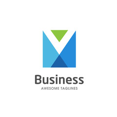 Naklejka premium creative letter M square logo, letter M Abstract color business logo design template, best colorful letter M logo vector