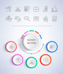 Fototapeta premium Money Income E-commerce Web Buttons Business