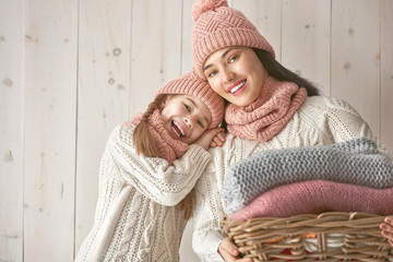 Winter portrait of family