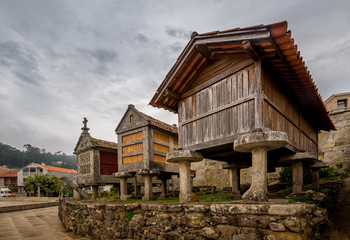 Fototapeta na wymiar Fisherman's village of Combarro. Barns. Galicia. Spain.