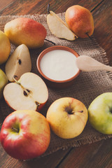 Homemade natural farmer yogurt for breakfast