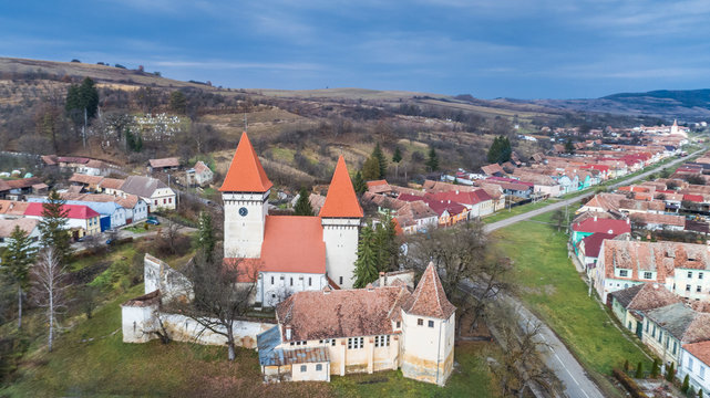 Dealu Frumos fortified church in Transylvania, Romania.