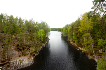 Beautiful landscape in the national park Repovesi, Finland, South Karelia.