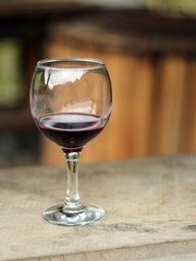 Wineglass with red wine
