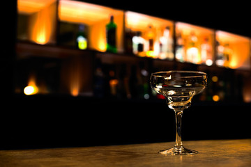 Cocktail glass of margarita in the bar