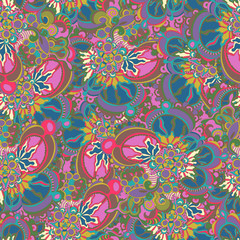 Seamless pattern with abstract flowers.